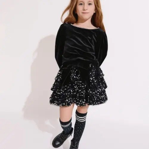 Velvet Bow Party Set for Girls | Togs Moments