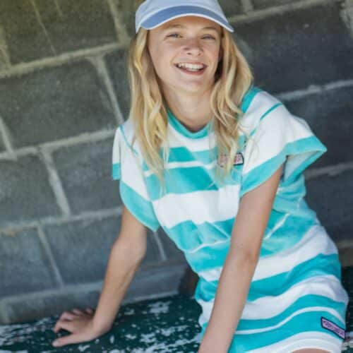 Kids Striped Jog Top & Skirt Set