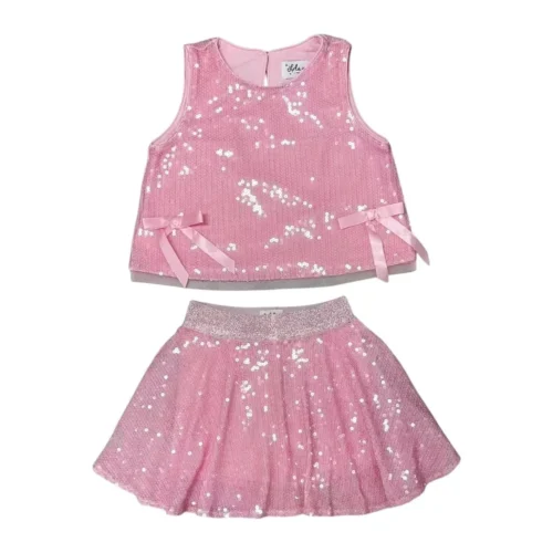 Pink Pastel Sequin Bow Set
