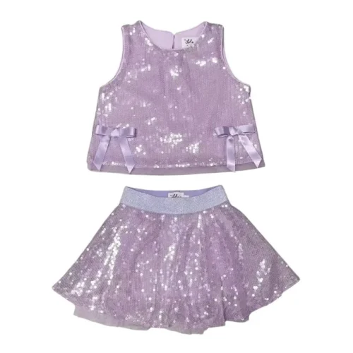 Lavender Pastel Sequin Bow Set