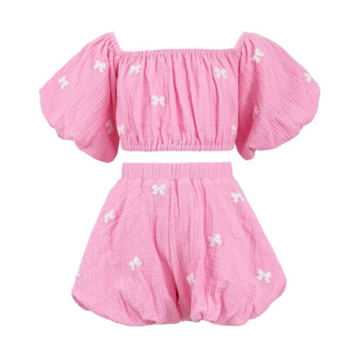 Pink Hailey Bow Bubble Set