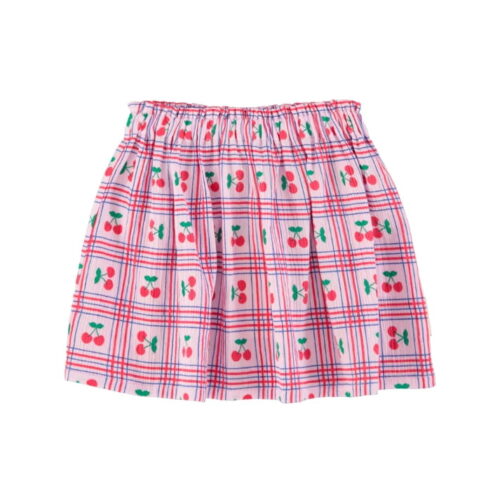 Lilac Cherry Print Short Skirt