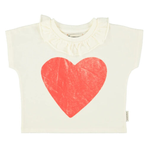 Ecru Red Heart Collar T-Shirt