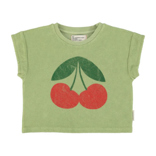 Light Olive Cherry Print T-Shirt