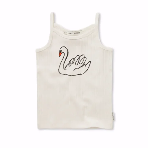 Girls spaghetti top swan Off-white primary – Togs Moments +Post Title + Separator + Category + Separator + Site Title