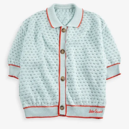Openwork Knitted Cotton Cardigan