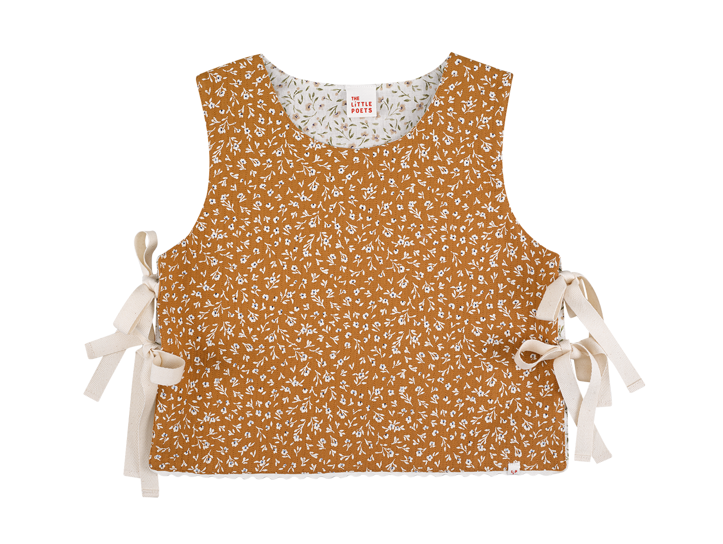 THE LiTTLE POETS _ LPSS26014 _ Louise Vest _ Caramel and Green Flowers – Togs Moments +Post Title + Separator + Category + Separator + Site Title
